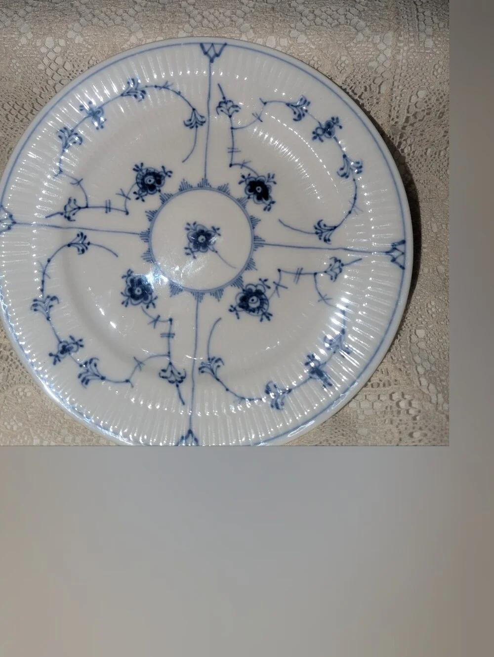 Royal Copenhagen Blue and White Fluted Porcelain Plate #179_8